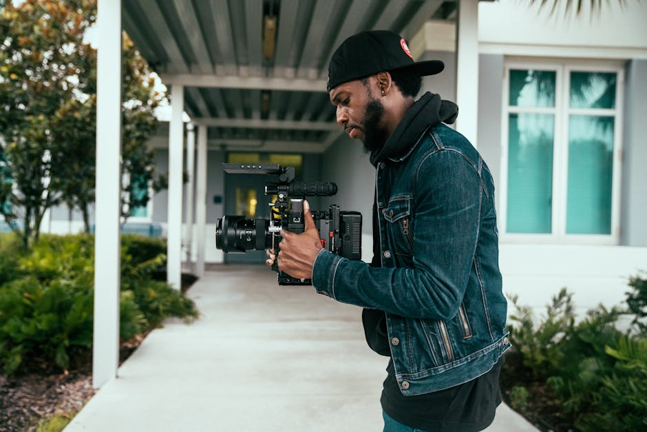 Wedding videographer working behind the scenes
