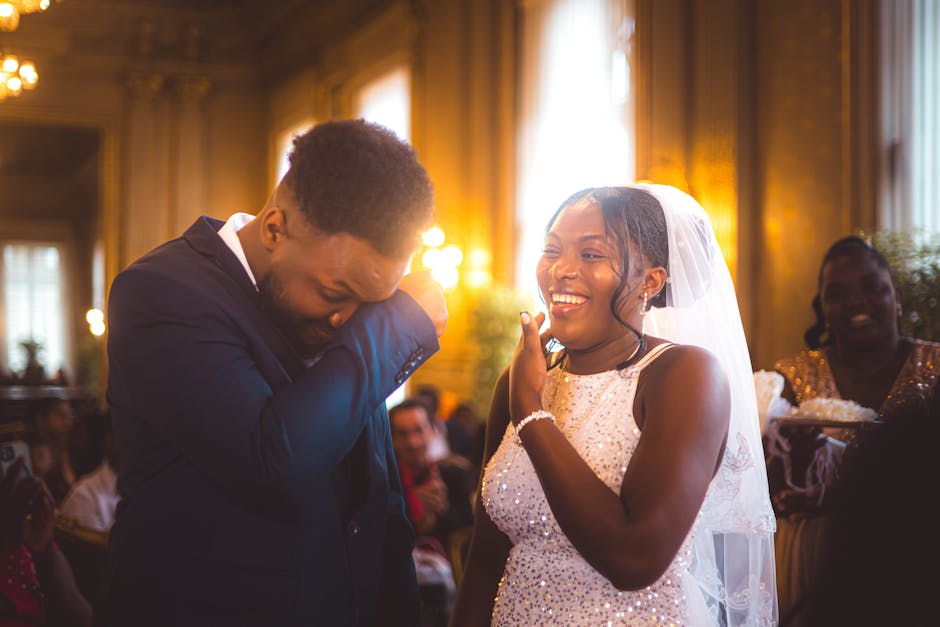 Emotional wedding ceremony moment captured on film